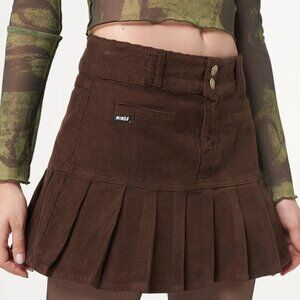 MINGA Brown Corduroy Mid-Rise Skirt - Size 8/L